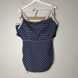 Curvy Kate Sailor Girl Balcony Tankini & Foldover Brief Swim Suit 36L/2XL